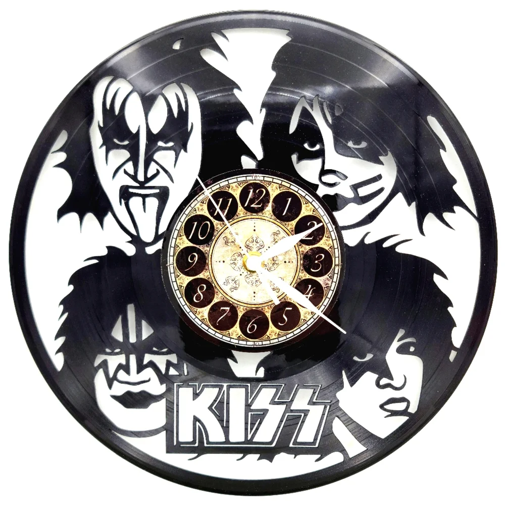 KISS vinyl record clock